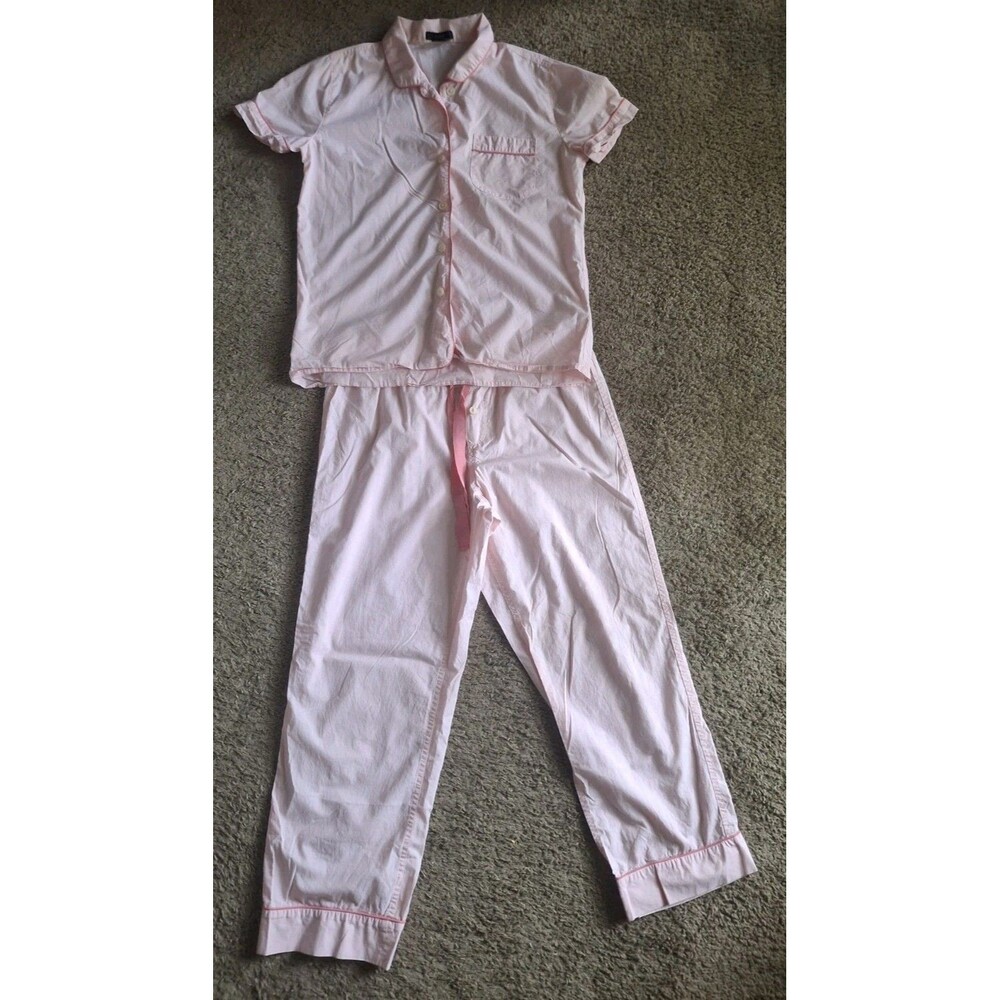 J.Crew Classic Pajama Set Size Small Soft Pink Cotton Short Sleeve Minimalist - Picture 2 of 8